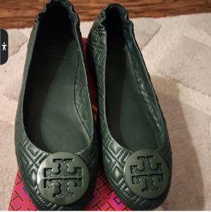 Quilted Minnie with powder coated logo. Nappa leather/ pine tree color $75